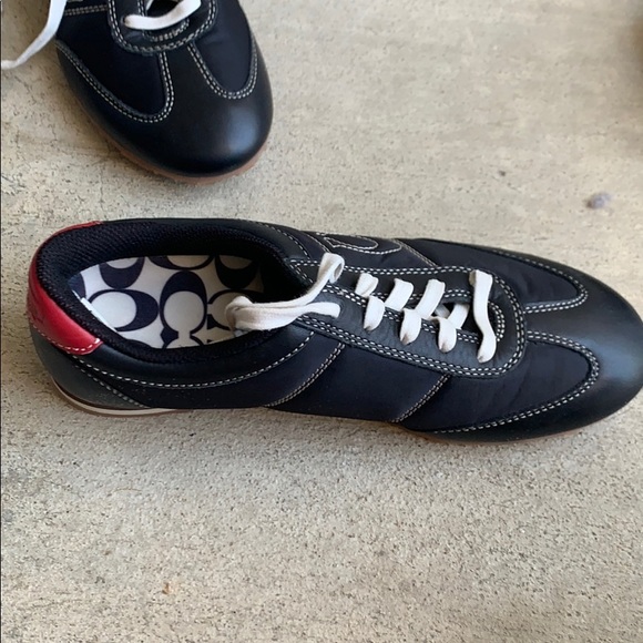 A cute pair of blue coach tie up shoes - Picture 2 of 4